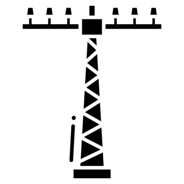 Elektrik ikonu. Beyaz arkaplanda izole edilmiş basit resimleme