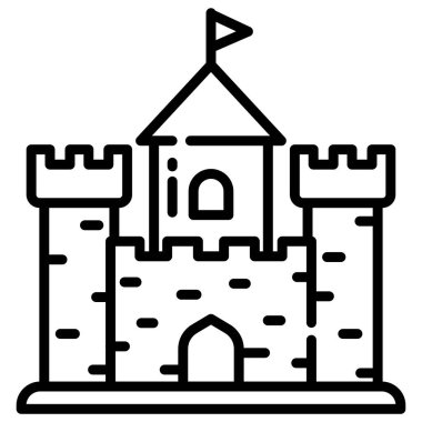 Şato. Web simgesi basit illüstrasyon