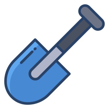 Beyaz arkaplanda basit bir kürek simgesi