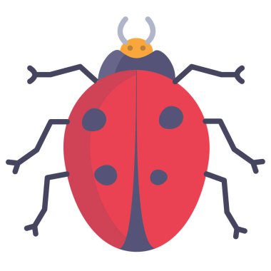 Uğur böceği. Web simgesi basit illüstrasyon