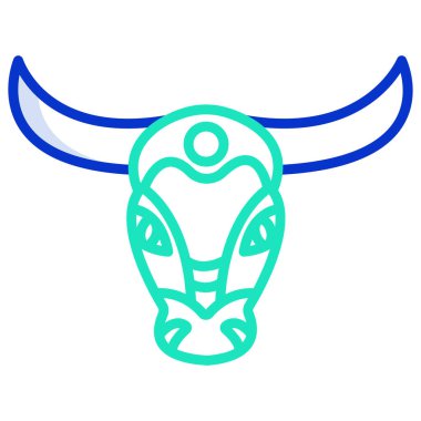 Basit vektör simgesi, boğa çizimi