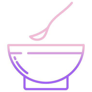 Beyaz arkaplanda basit vektör çorba simgesi