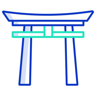 Torii kapısı web simgesi basit vektör illüstrasyonu