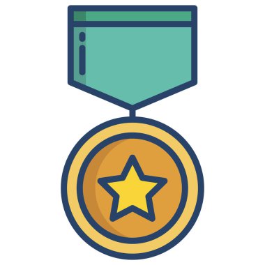 Basit vektör simgesi, madalya illüstrasyonu