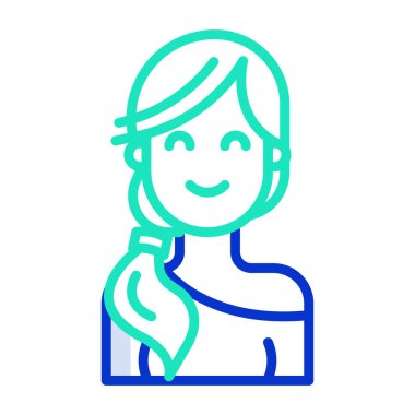 Basit vektör simgesi, kadın illüstrasyonu