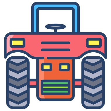 Traktör web simgesi, vektör çizim 