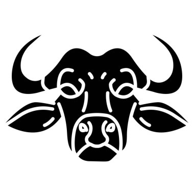Boğa başlı siluet, vektör çizimi