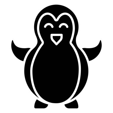 Sevimli penguen vektör simgesi