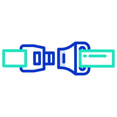 Beyaz arkaplanda basit vektör emniyet kemeri simgesi