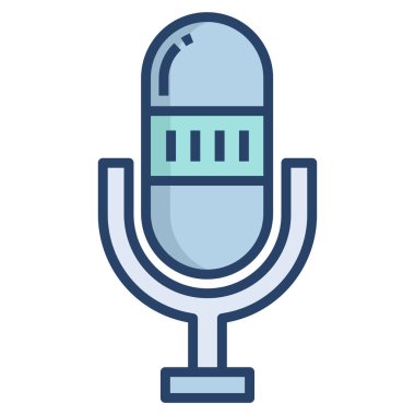 Basit vektör simgesi, mikrofon çizimi 