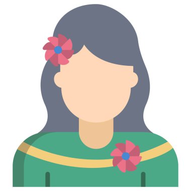 Kız yüzü. Web simgesi basit tasarım