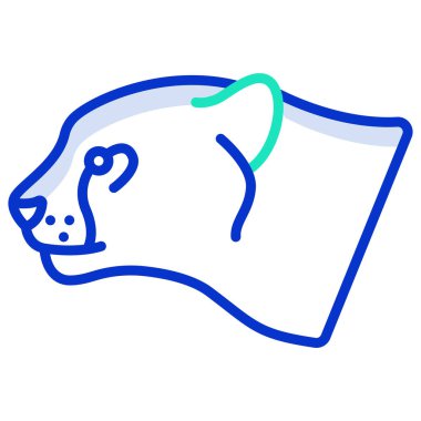 Vahşi aslan. Web simgesi basit illüstrasyon