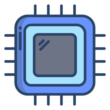 İşlemci. Web simgesi basit illüstrasyon