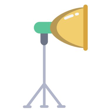 Spot ışığı düz simge tasarımı. Işıklandırmanın vektör illüstrasyonu