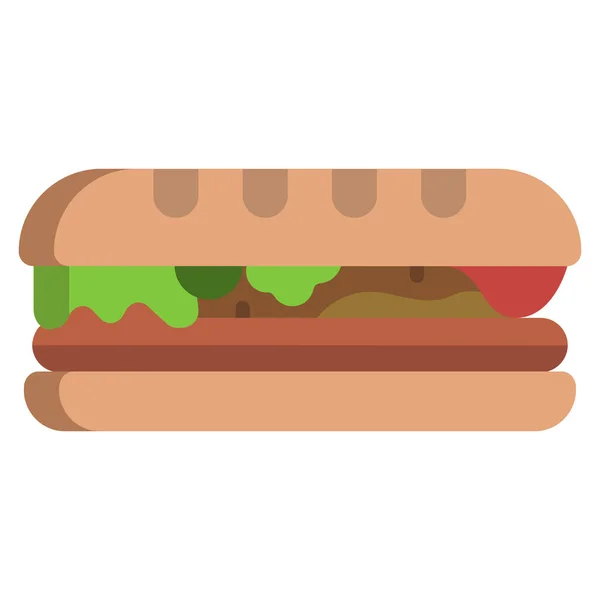Sandwich Icona Web Semplice Illustrazione — Vettoriale Stock