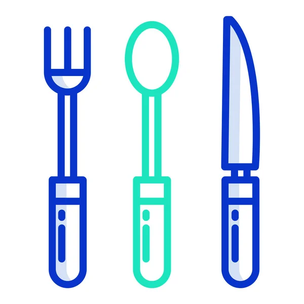 Cutlery Line Icon Vector Illustration — Stock Vector
