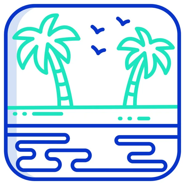 Playa Icono Web Ilustración Simple — Archivo Imágenes Vectoriales