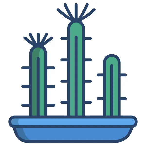 Cactus Icono Web Ilustración Simple — Archivo Imágenes Vectoriales