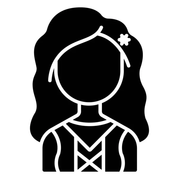 Icône Avatar Femme Esquisse Illustration Vectorielle Personne Féminine Isolé Sur — Image vectorielle