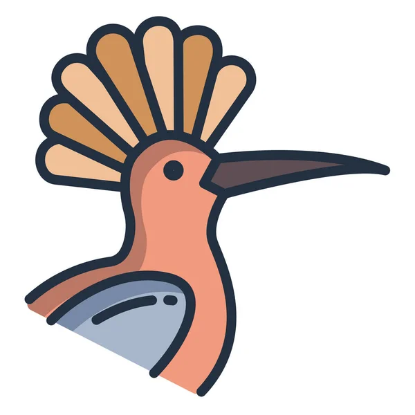 鳥のフープーのアイコンベクトルイラスト — ストックベクタ