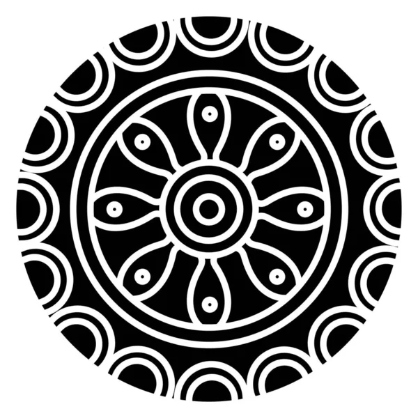 Ornamento Mandala Preto Branco Ilustração Vetorial —  Vetores de Stock