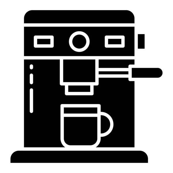 Kaffemaskinikonen Kontur Illustration Kopp Vektor Ikoner För Webben — Stock vektor