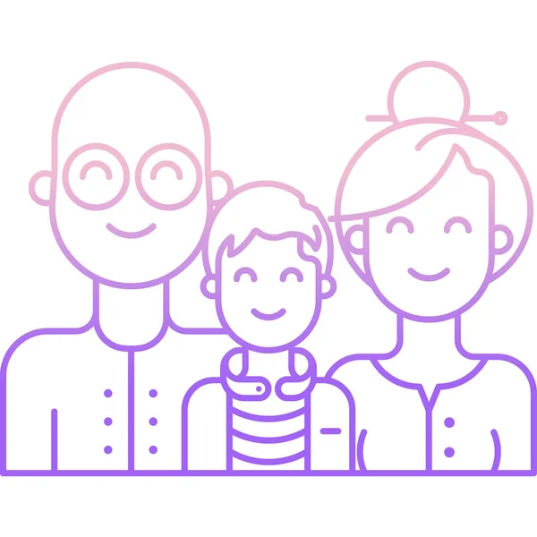 Familia Pareja Con Niños Personajes Vector Ilustración Diseño — Vector de stock