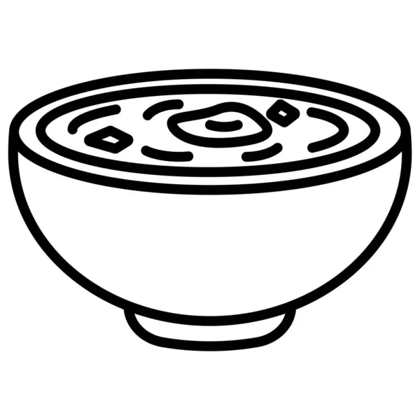 Simple Vector Icon Illustration Borscht Bowl — Stock Vector