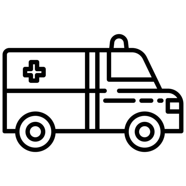 Icono Vector Simple Ilustración Ambulancia — Archivo Imágenes Vectoriales