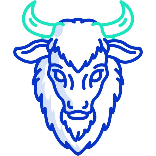 Vector Illustration Bull Head — Stock Vector