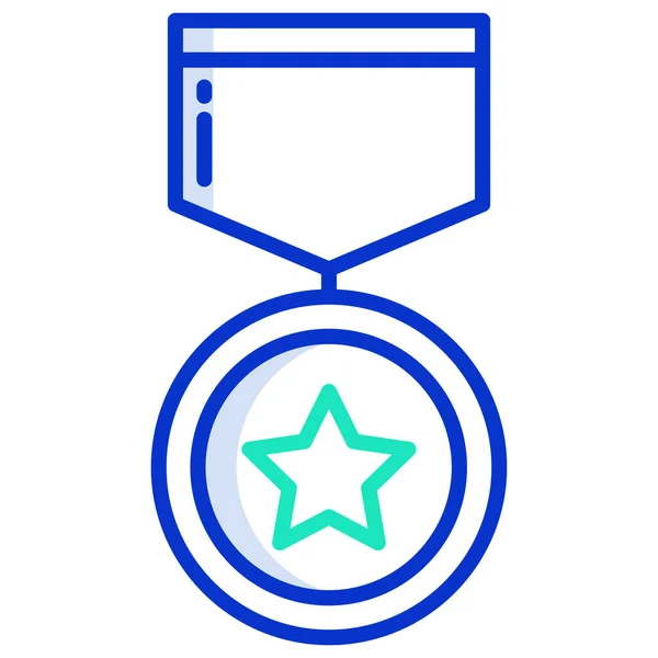Ícone Vetorial Simples Ilustração Medalha — Vetor de Stock