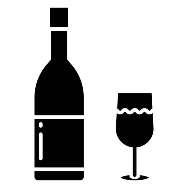 Ikona Butelki Wina Prosta Ilustracja Ikon Wektorowych Alkoholu Projektowania Stron — Wektor stockowy