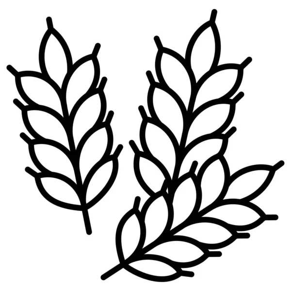 Простая Векторная Иконка Иллюстрация Колосьев Пшеницы — стоковый вектор