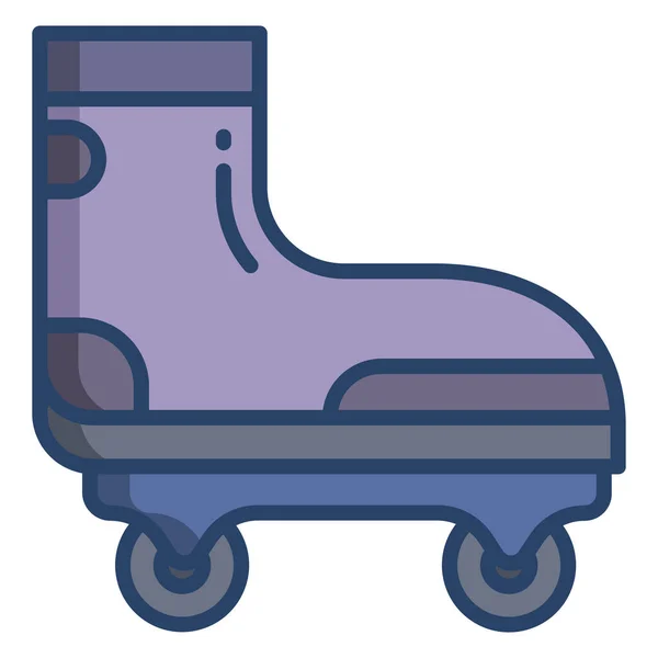 Roller Skate Icône Web Illustration Simple — Image vectorielle