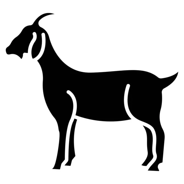 Semplice Icona Vettoriale Illustrazione Animale Caprino — Vettoriale Stock
