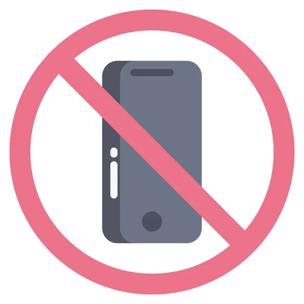 サインのない携帯電話 スマートセルの象徴的なシンボルの簡単なイラスト — ストックベクタ