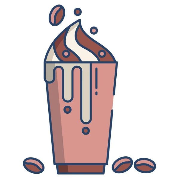 Vektor Illustration Von Schwimmendem Kaffee Mit Bohnen — Stockvektor
