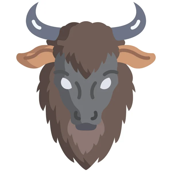 Ilustración Vectorial Una Cabeza Toro — Archivo Imágenes Vectoriales