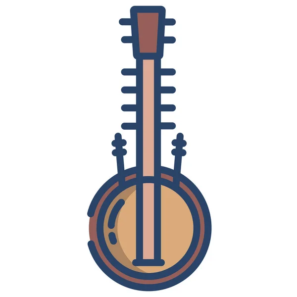 Guitarra Ícone Web Ilustração Simples —  Vetores de Stock