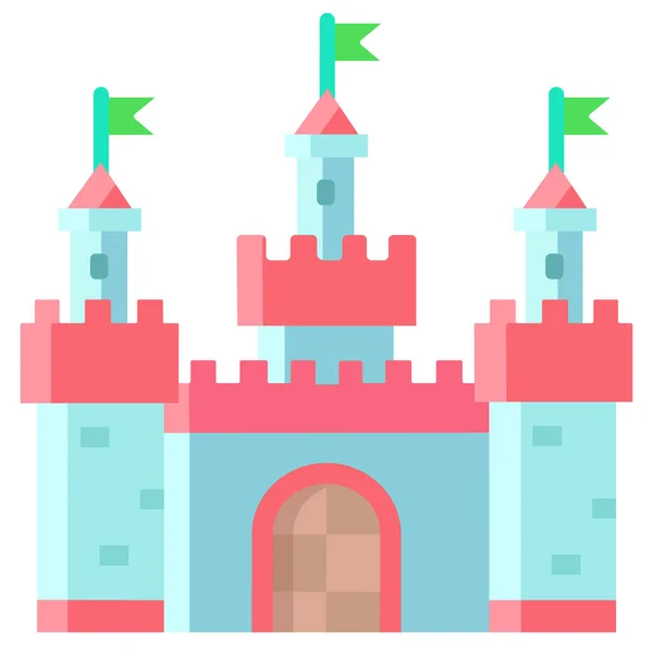 Castillo Icono Web Ilustración Simple — Archivo Imágenes Vectoriales