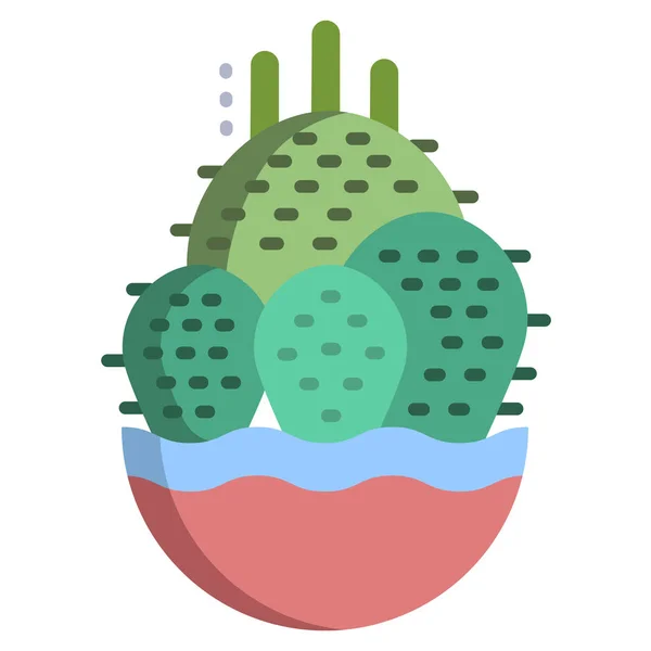 Kaktus Webb Ikon Enkel Illustration — Stock vektor