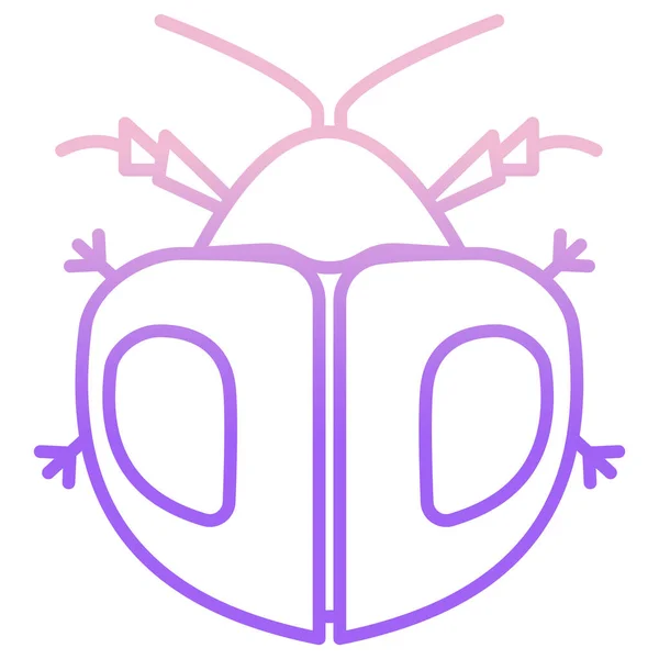 紫色のカブトムシのアイコンベクトルイラスト — ストックベクタ