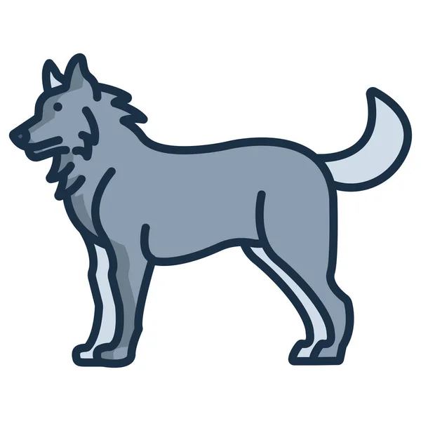Hundesymbol Umrisse Illustration Der Wolf Vektor Symbole Für Web — Stockvektor