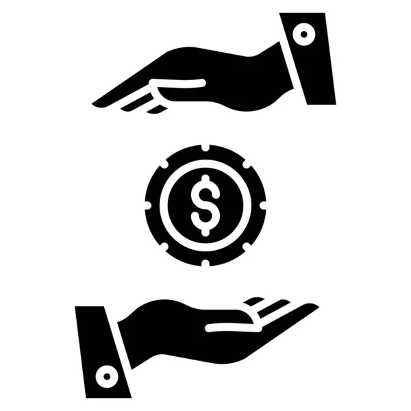 Handen Met Dollar Munt Geld Vector Illustratie — Stockvector