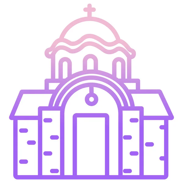 Kathedrale Einfaches Vektor Symbol Auf Weißem Hintergrund — Stockvektor