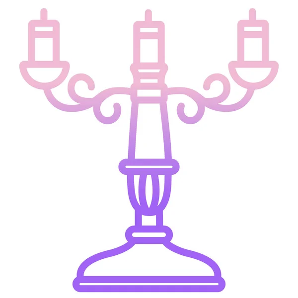 Candle Stand Web Icône Design Simple — Image vectorielle