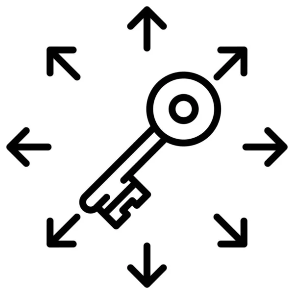 Sleutel Web Icoon Eenvoudige Illustratie — Stockvector