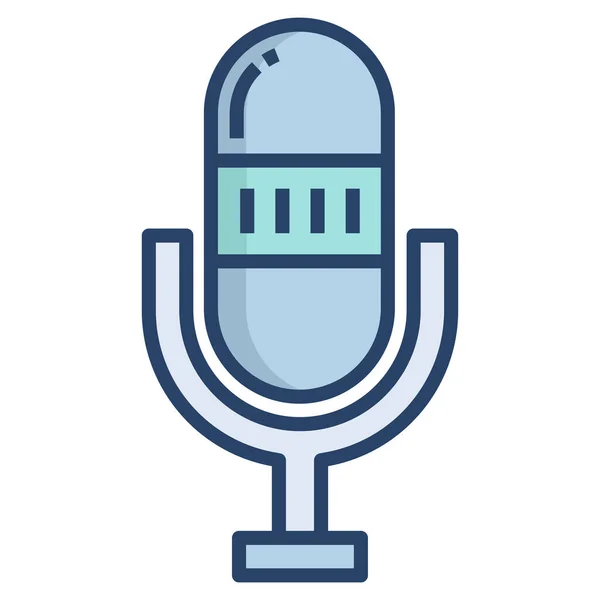 Simple Vector Icon Illustration Microphone — Stock Vector