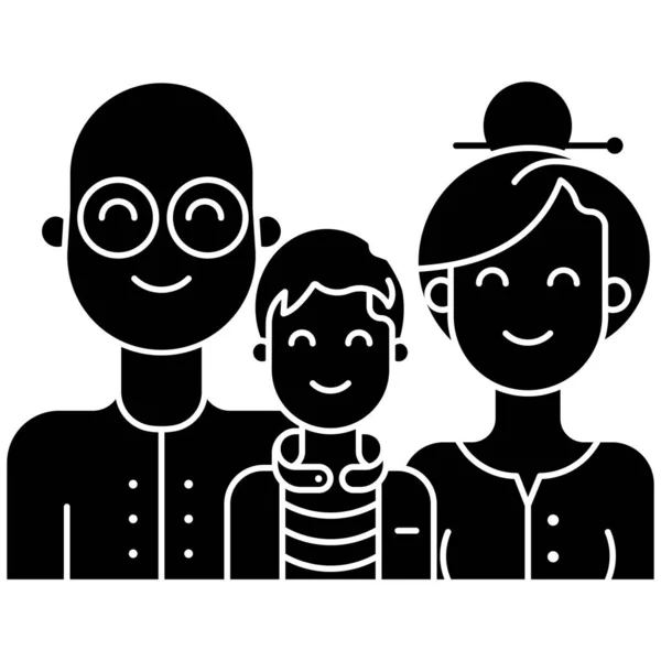 Famille Avec Enfants Avatar Personnages Vectoriel Illustration Design — Image vectorielle