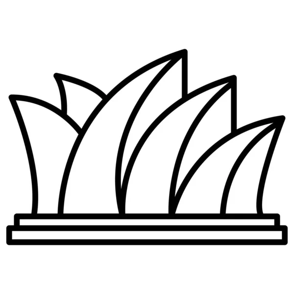 Sydney Opera Binası Beyaz Arkaplandaki Basit Vektör Simgesi — Stok Vektör